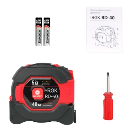 Лазерный дальномер с рулеткой RGK RD-40 купить по низкой цене | МАКСПРОФИТ