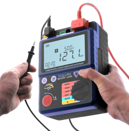 Измеритель сопротивления изоляции (мегаомметр) МЕГЕОН 13250 купить по низкой цене | МАКСПРОФИТ